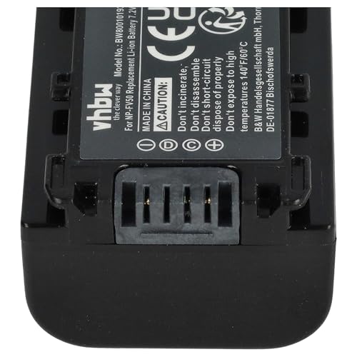 vhbw Batería reemplaza Sony NP-FV40, NP-FV50, NP-FV30 para cámara de vídeo (600 mAh, 7,2 V, Li-Ion) con Chip - imagen 7