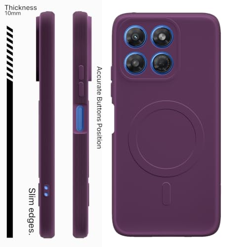 Image of Outlouders Back Cover for Motorola Moto G37 Power 5G | Soft Matte Silicone | Slim Fit | Magnetic-Safe Logo Design (Magnetic-Safe Not Compatible) | Shockproof | Camera Protection Bumper Case (Purple)