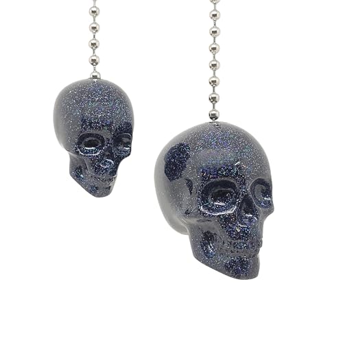 Image of Glitter Skull Fan Pulls (Black)