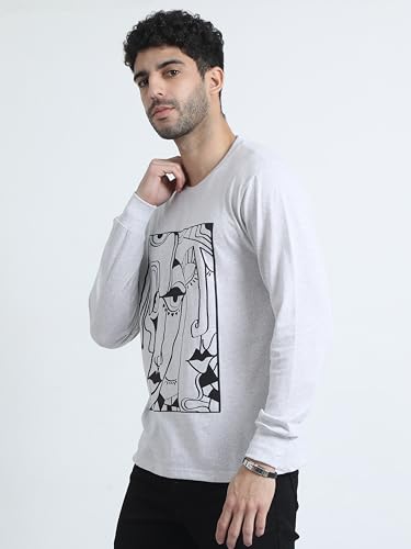 Image of OFFENDERS Mens Exclusive Graphic Printed Round Neck Full Sleeve Premium Tshirt 100% Cotton (Pack of 1)