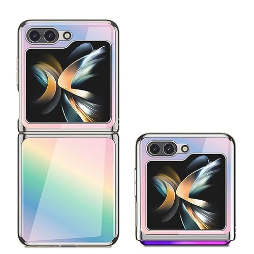 Coque pour Samsung Galaxy Z Flip 5 fine anti-rayure en verre trempé esthétique et robuste