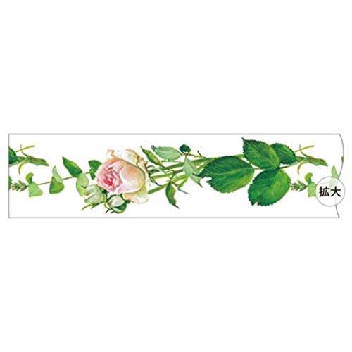 Image of Frontia Japanese Masking Tape Flower Floral Design Fujico 0.6 inchx275.6 inch (Pink Rose)