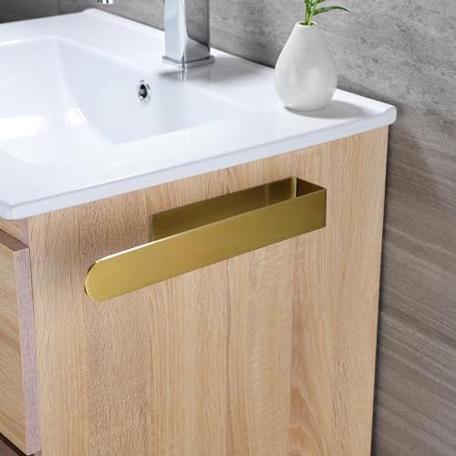 Image of Taozun Gold Hand Towel Holder, Adhesive Towel Rack Bathroom Towel Bar Stick on Wall, Stainless Steel Towel Ring Whithout Drilling, 11.8-Inch