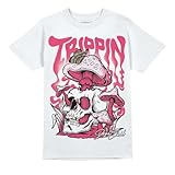 DopeSkill Graphic Tee Triple Pink Horror Skull Streetwear Hip Hop Men's T-Shirt Sneaker Colour Matching Shirts Trippin (White - L)