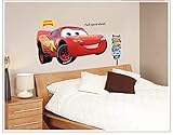 FJIANWEI Cars Wall Stickers 3D Removable Lightning McQueen car Wall Decals Decor for Children Room...