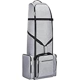 Linjinx Heavy-Duty Oxford Golf Travel Bag with Rolling Wheels, Padded Golf Club Travel Case for Safe Transit Gray One Size