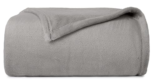 Image of Casual Living 32592 Full-Queen Size Fleece Bed Plush Blanket Home and Hotel Luxury Premium Collection Cozy Ultra-Soft Lightweight Blankets, Full /Queen, Grey