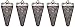 South Bend Pyramid Sinker, Pack of 5