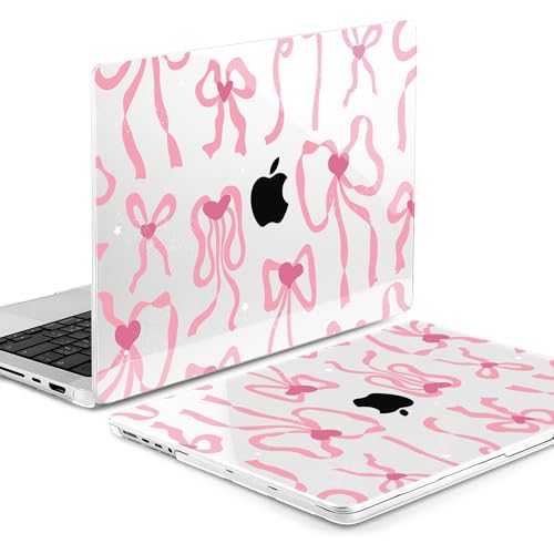 Image of MEEgoodo Case for MacBook Pro 14 inch (M5 /M4 /M3 /M2 /M1) Pro /Max 2026 2025 2024 2023 2021, Laptop Case Fit Model A3427 /A3426 /A3434 /A3112 /A3401 /A3185 /A2918 /A2992 /A2779 /A2442, Coquette Ribbon Bow