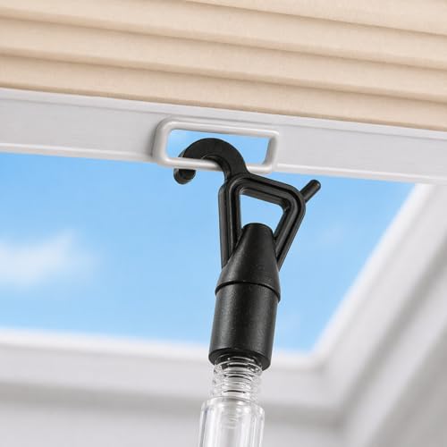 Skylight Shades Hook, 3/4" Threaded Extension Pole Attachment for Operating Skylight Shades, Cordless Shades Blinds (Hook Only)