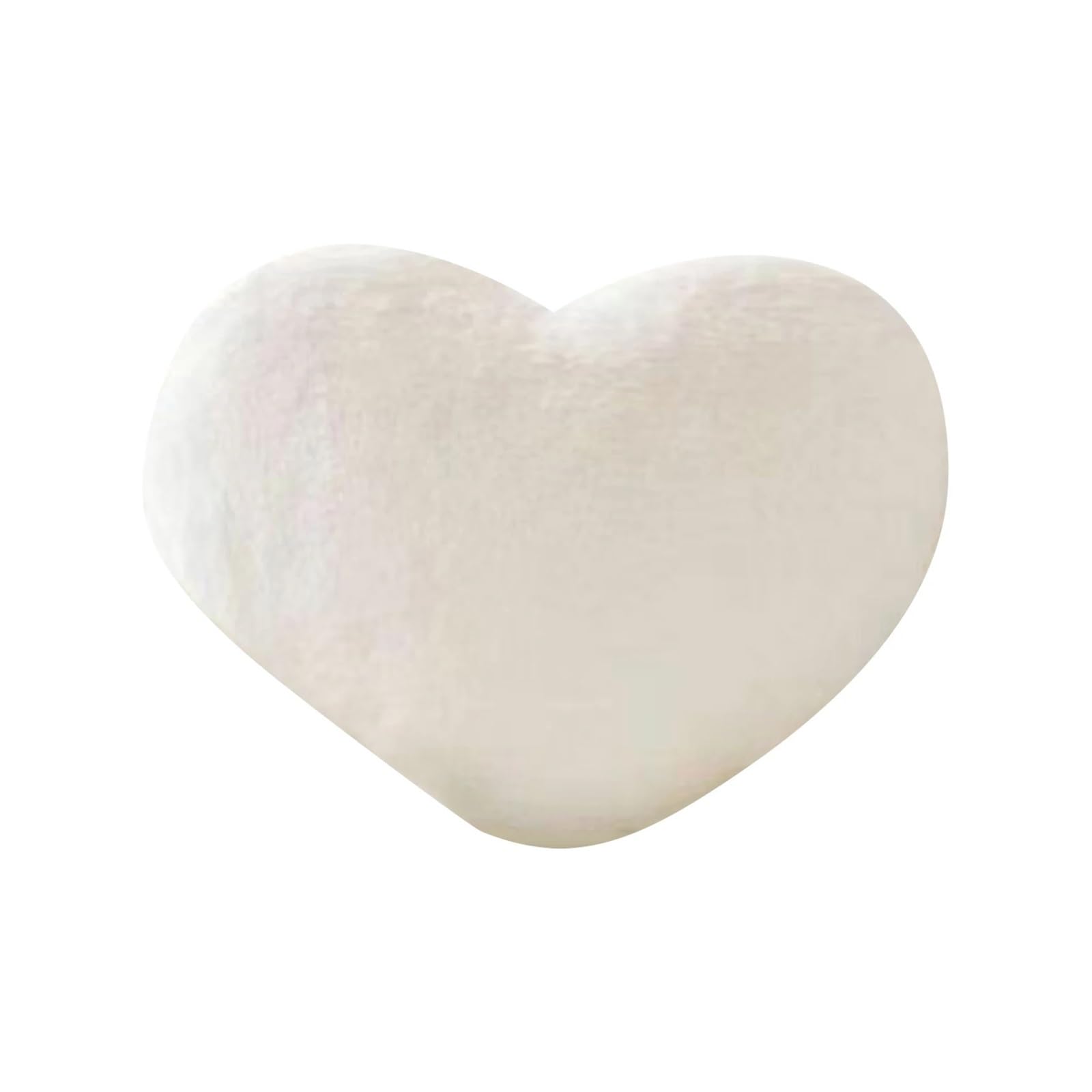 XIEHYA 3 Pcs Heart-Shaped Pillow, Solid Color Love-shaped, Home And Sofa Decoration,Holiday Party Decorations For Home(White)