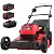 PowerSmart 40V 21" Cordless Lawn Mower, Up to 1/4 Acre, 2 x 40V 4.0Ah Batteries and a Charger Included, 6-Position Height Adjustment