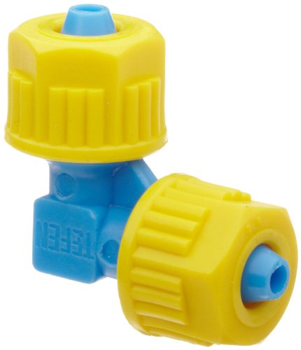 Tefen Fiberglass Polypropylene Compression Tube Fitting, 90 Degree Elbow, Yellow/Blue, 1/2" Tube OD (Pack of 5)
