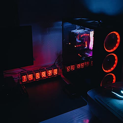Lonyiabbi Nixie Tube Relógio eletrônico LED simulação de brilho retrô moderno de madeira 5V alimenta