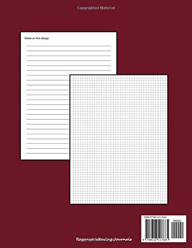 My Tapestry Weaving Sketch Book: Graph paper and note pages to record your weaving designs, doodles and creative ideas for handwovens. 8.5" x 11" red book with 105 pages for 50 of your illustrations - Image 2