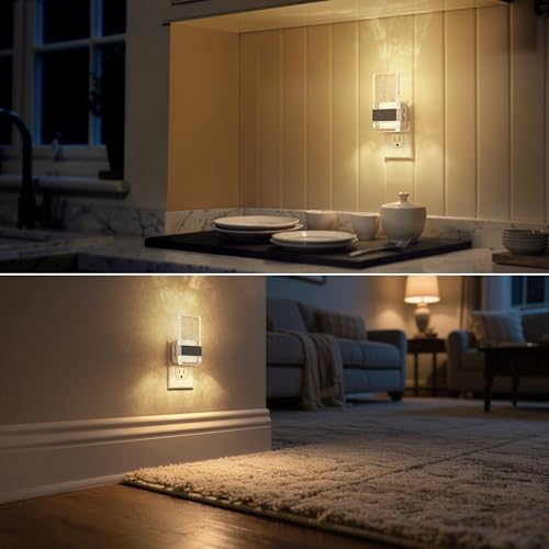Image of DORESshop Night Light, Night Lights Plug Into Wall, Dimmable, 3000K | Bubble Decorative Night Light, Dusk to Dawn Sensor, Wall Sconce-Style Design Nightlights for Bathroom, Hallway, Gift, 2 packs
