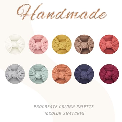 CÉLLOT 10Pcs Super Stretchy Soft Knot Headbands with Hair Bows Head Wrap Hair Accessories For Newborn Baby Girls Infant Toddlers Kids4