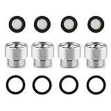 kvk シャワーホース アダプター 4個セット G1/2変換 シルバー｜水漏れ防止パッキン付き｜kvk 混合水栓 部品｜リファシャワーヘッド｜賃貸でも壁傷つけず簡単取付 （混合水栓） (KGMT) [並行輸入品]