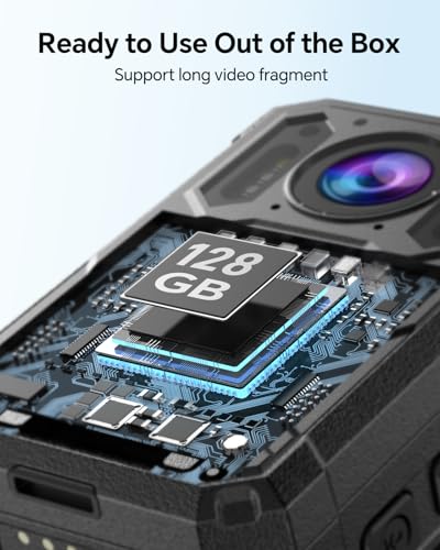 BOBLOV KJ23PRO 2K Body Camera, Built-in 32GB Card Body Cam with Night Vision, 4000mAh Battery for 15 Hours Continuous Recording, IP66 Waterproof Design for Law Enforcement, Security, and Outdoor Work