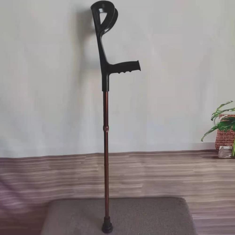 KADEUX Muletas De Codo Plegables Bastones para Adultos, Muleta De Antebrazo Ajustable De Altura De 5 Niveles, Muleta Axilar Ergonómica De Aluminio, Bastones Portátiles (Color : Brown)
