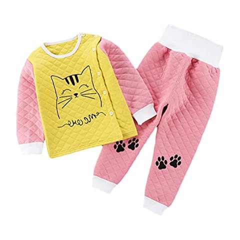 XM-Amigo Kids Base Layer Thermal Set - Top & Bottoms,Girlss Thermal Underwear Heating Long Underwear and Long Johns ,Long Underwear Pants Thermal pajamas Cover