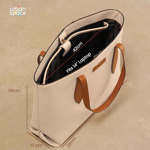 Image of Urban Space Women Tote Bag with Laptop compartment, Handbag for Work, Ladies purse, Stylish Shoulder Bag, Laptop ipad Tote Bags For Office Use, Gift for Women