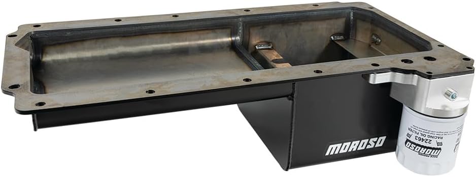 Moroso 20145 Steel Muscle Car Swap Oil Pan, Fits GM LS 4.8/5.3/6.0/6.2 Engines, Early Camaro, Nova, Chevelle