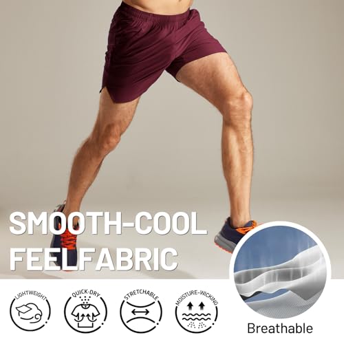 Image of MIER Men's Workout Running Shorts Lightweight Active 5 Inches Shorts with Pockets, Quick Dry, Breathable