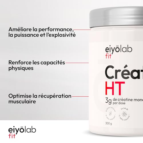 CREATINE HT | Créatine Monohydrate Pure en Poudre | Enrichie en Bêta-Alanine et HMB | Booster de Performances Musculaires | Sans Additifs | Mélange Facile Saveur Menthe Citron | 300g | Eiyolab – Image 3