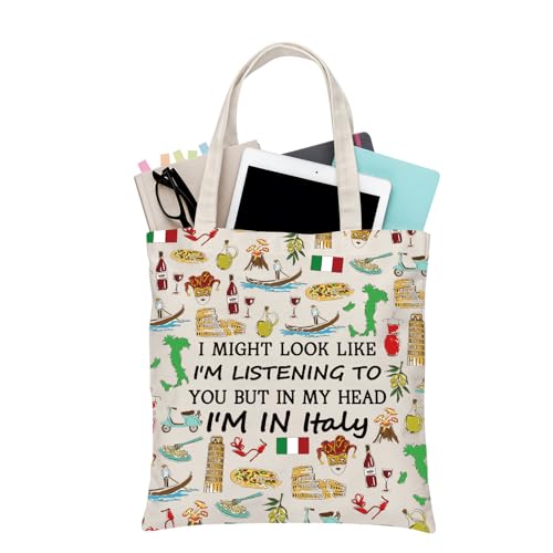 PLITI Italy Gift Italy Travel Tote Bag Italy Vacation Travel Pouc...