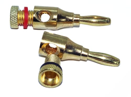 Plugues Banana de Cobre Banhado a Ouro para Caixas de Som e Amplificadores, 6g cada, Sem Casco de Al