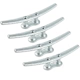 XuanHuZhe 4 Pcs Boat Cleats 8 Inch Open Base Dock Cleat Hot Dipped Galvanized Cast Iron Rope Cleats Hardware Boat Dock Cleats for Boat Docks, Decks, Marine, Kayak