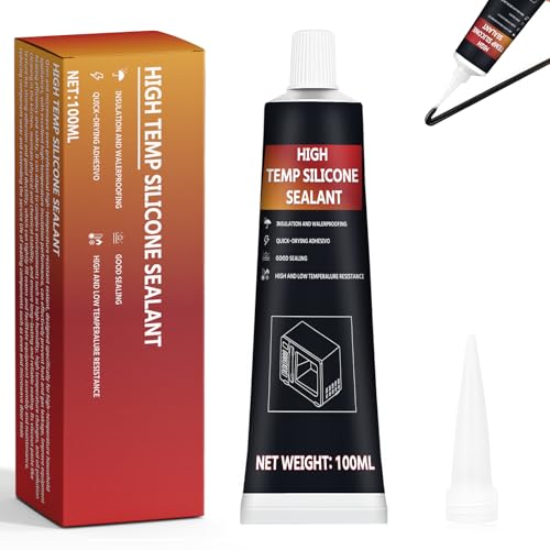 INNOVAYOU 100ml Schwarz Hitzebest&auml;ndiger Kleber, Hochtemperaturkleber Reparatur von Rissen, Kleber Hitzebest&auml;ndig 300 grad f&uuml;r Backofen, Grill, Mikrowelle