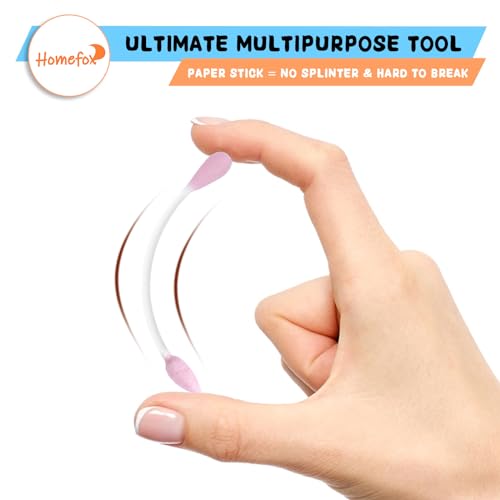 Image of XL Pink Thick Cotton Swabs Pointed Precision - 250 Count Extra Large - Pointy Organic Cotton Buds Double Side Tightly Wrapped Cotton Tips Paper Stick Cruelty-Free, XL Pointy & Round Pink