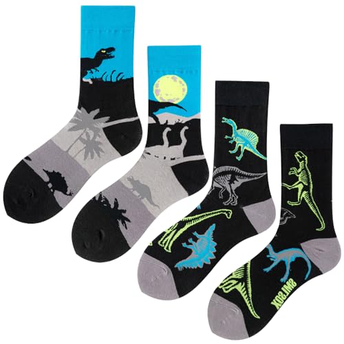 Image of 2 Pairs Cartoon Animal Crew Socks Fun Cotton Mid Calf Socks for Women