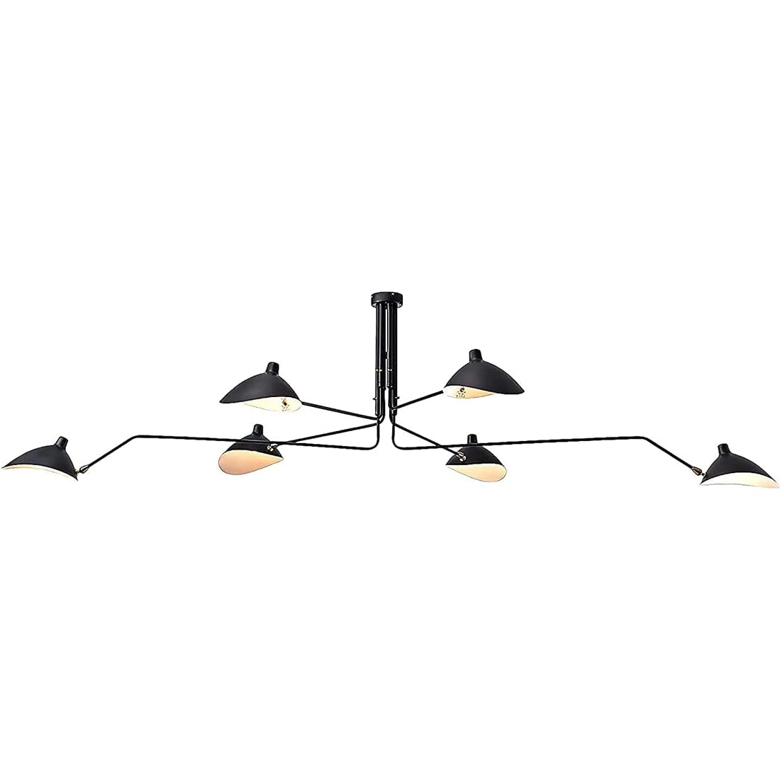 JERSEYBOY Modern Large Ceiling Lights Black Industrial Chandelier Semi Flush Mount Ceiling Lighting Fixture Pendant Light Compatible with