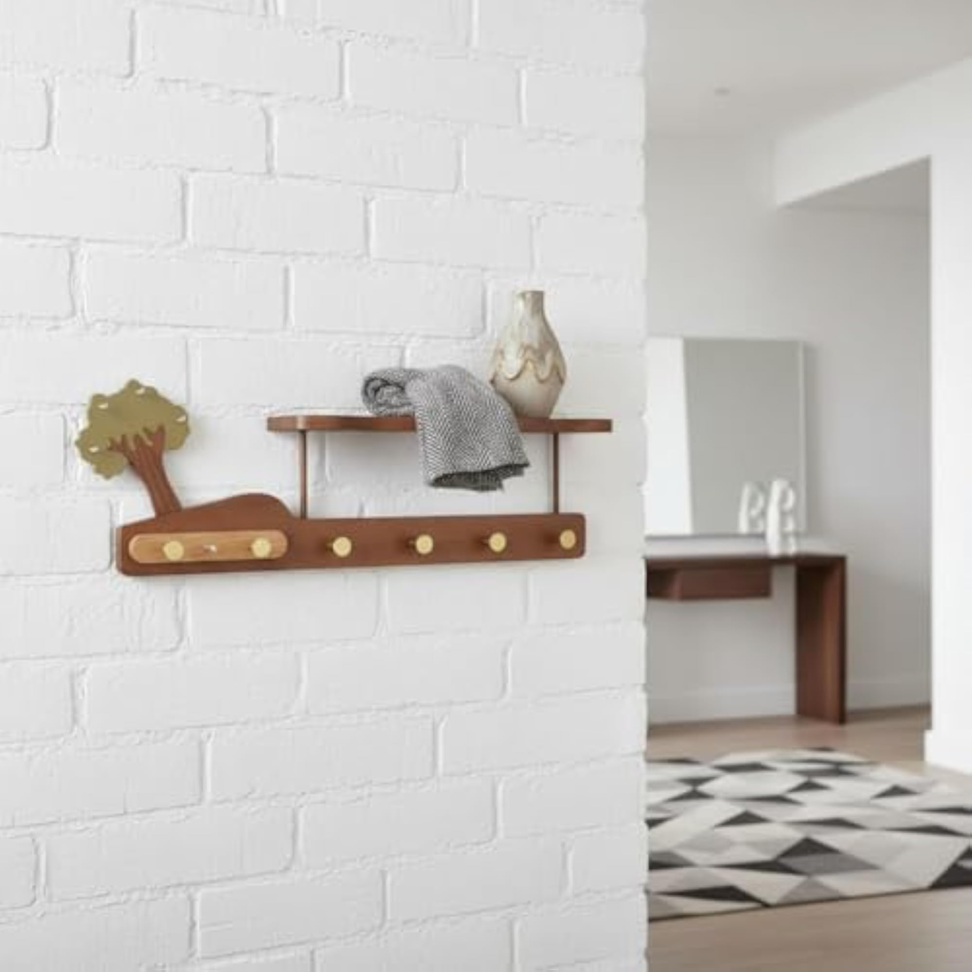 Heavy Duty Decorative Wooden Hook Rack