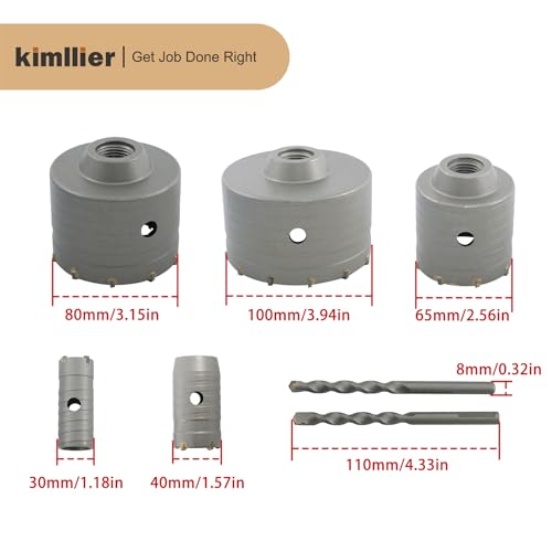 Set de 9 piezas de brocas para concreto kimllier miniatura 6