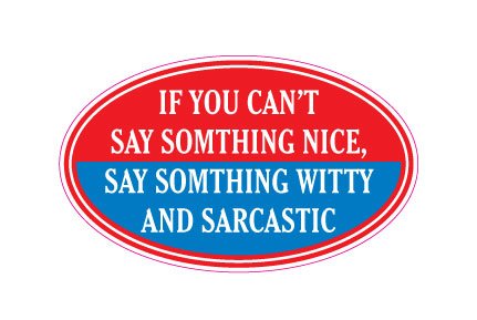 BOLDERGRAPHX 1088 IF YOU CAN'T SAY SOMETHING NICE, SAY SOMETHING WITTY AND SARCASTIC