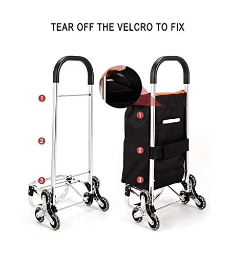 QUANLI Faltbarer Einkaufstrolley aus Aluminiumlegierung, faltbar, mit extra großer wasserdichter Einkaufstasche… – Bild 3