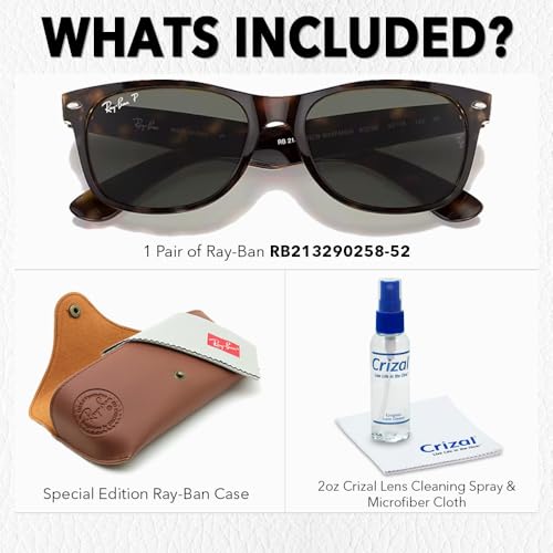 Ray-Ban RB2132 NEW WAYFARER Classic Square Unisex High Bridge Fit Sunglasses-Eyewear Kit-PREMIUM BUNDLE2