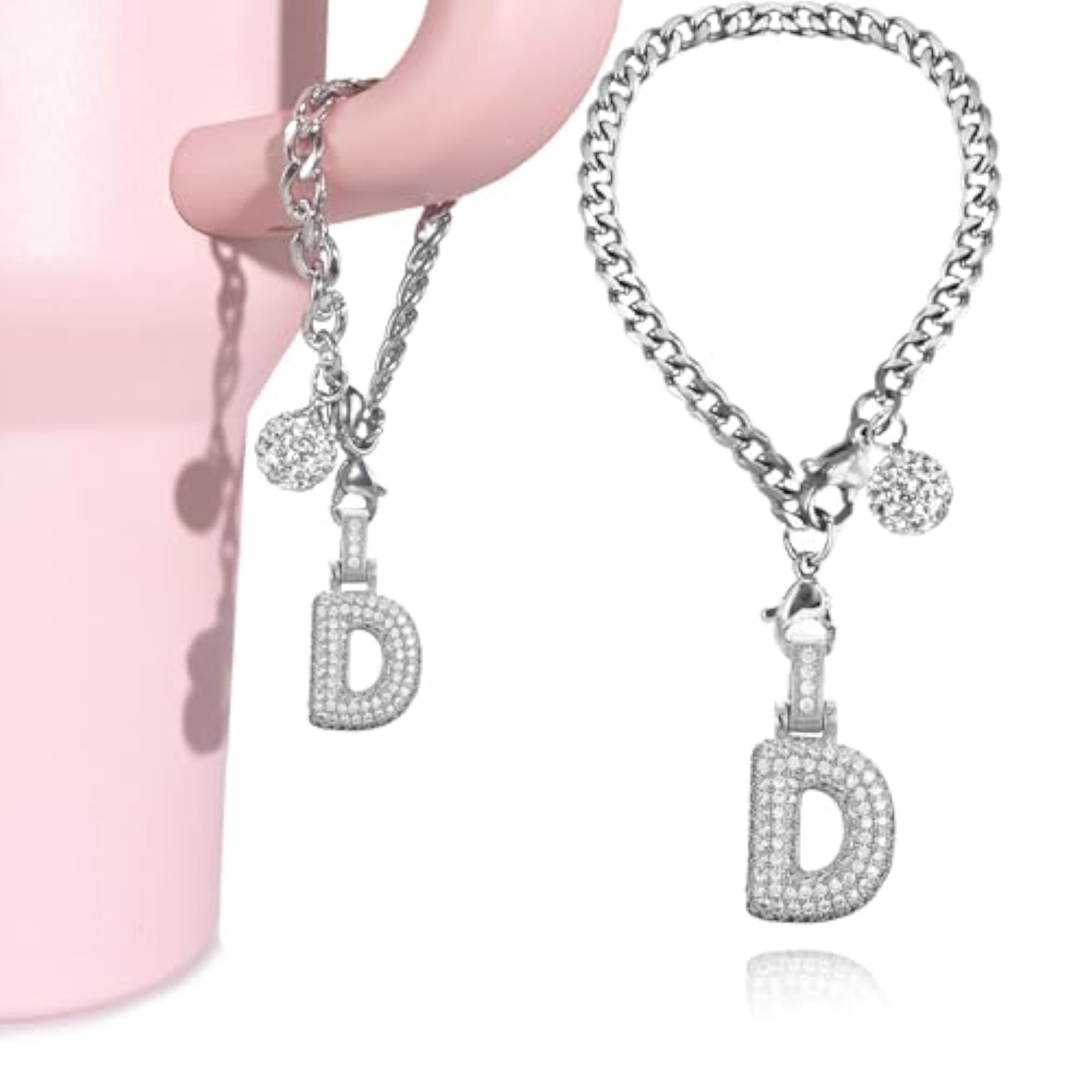 Silver Initial Charm for Stanley Cup