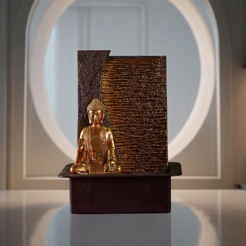 Miniatura 7 de Zen Light - Fuente De Interior De Buda Jati Extraíble Con Diadema Led Amarilla, Decoración Zen Ideal Para Meditación Y Relajación Bomba De Agua Silenciosa Fuente De La Suerte Del Circuito Cerrado
