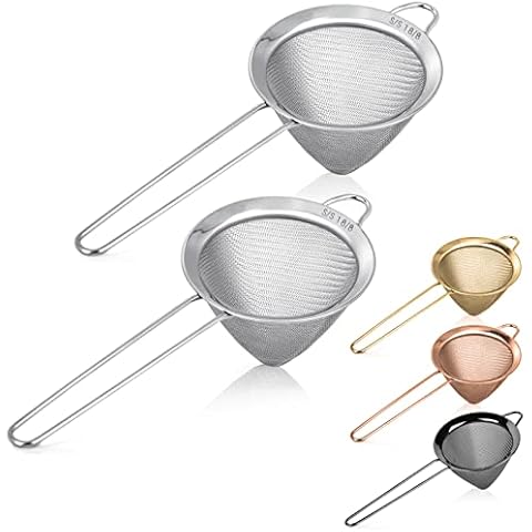 2 Pack Fine Mesh Stainless Steel Tea Strainer Cover