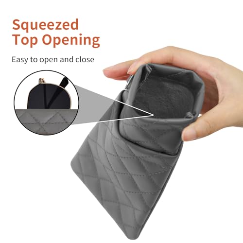 Image of Double Eyeglass Case Soft Dual Glasses Case for Women Men Travel Squeeze Top Sunglasses Cases Eyeglasses Pouch