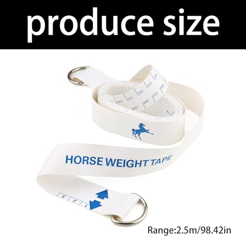 Cinta métrica para caballos 2.5 m con tabla de peso miniatura 5