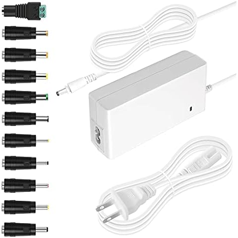 Gonine 12V 5A Monitor Power Supply Adapter White, 60W Power Cord Replacement for 12Volts LED Monitor Security Cameras LED Strips Cover