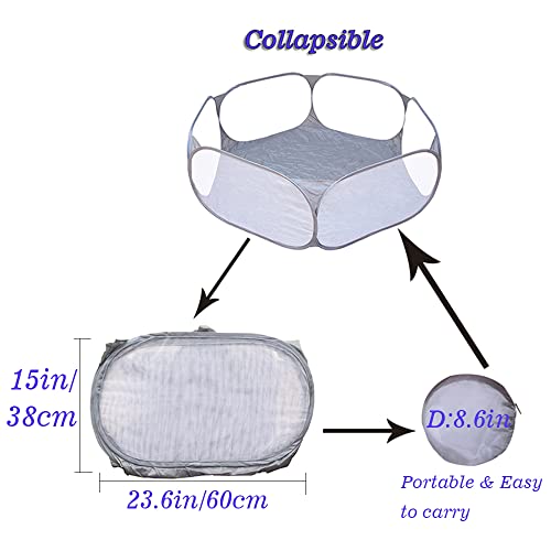 Lovyan Cute Kids Ball Pit Tent Indoor Outdoor Foldable Design Ball Pit Playpen for Toddlers Pets with Zippered Storage Bag, Balls Not Included (Grey)