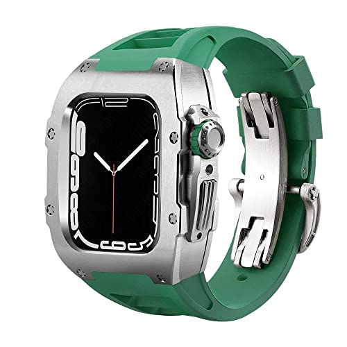 Kit de modification Apple Watch 8 45 mm acier métallique et diamants