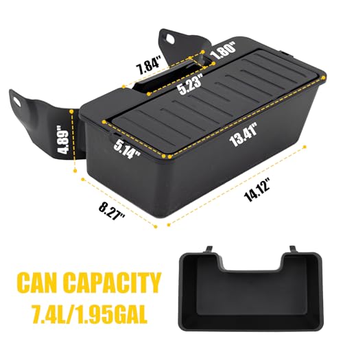 Image of Trash Can Compatible with 2021-2025 2026 Ford F150 Trash Bin One-Touch Garbage Can Push-to-Open Trash Bin Extra Rear 2nd Row 7.4L Center Console Storage Box for 2024 F-150 Accessories